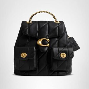 NEW Coach Black Tabby Backpack with Gold Accents
